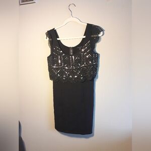 💚2/$25💚 American Eagle Outfitters Sequin Black Sheath Dress Size Small Women's